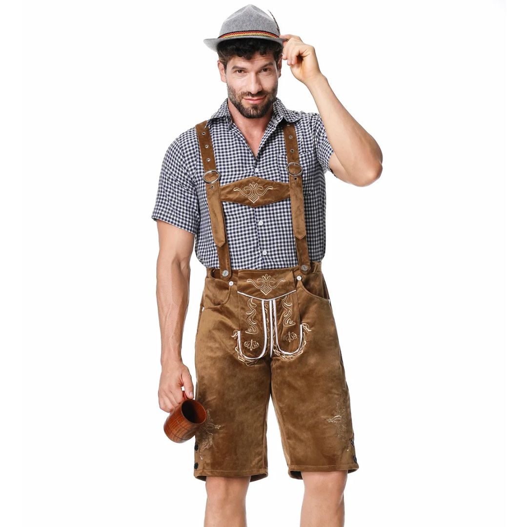 Lederhosen Carlos – Authentic Bavarian Oktoberfest Costume-Brown-M-State of Style