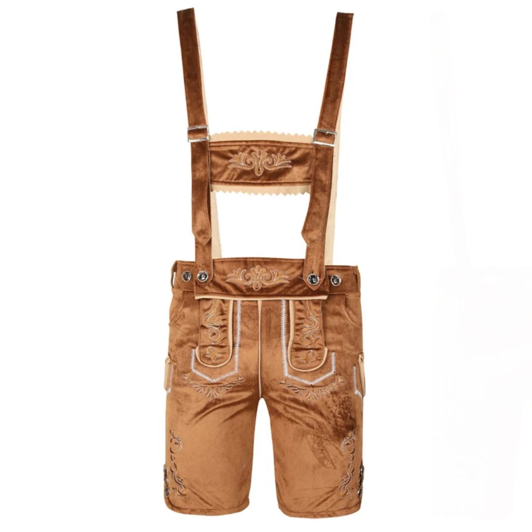 Lederhosen Romeo – Bavarian Oktoberfest Costume with Shirt-Brown-S-State of Style