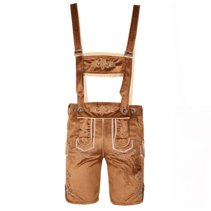 Lederhosen Romeo – Bavarian Oktoberfest Costume with Shirt-Brown-S-State of Style