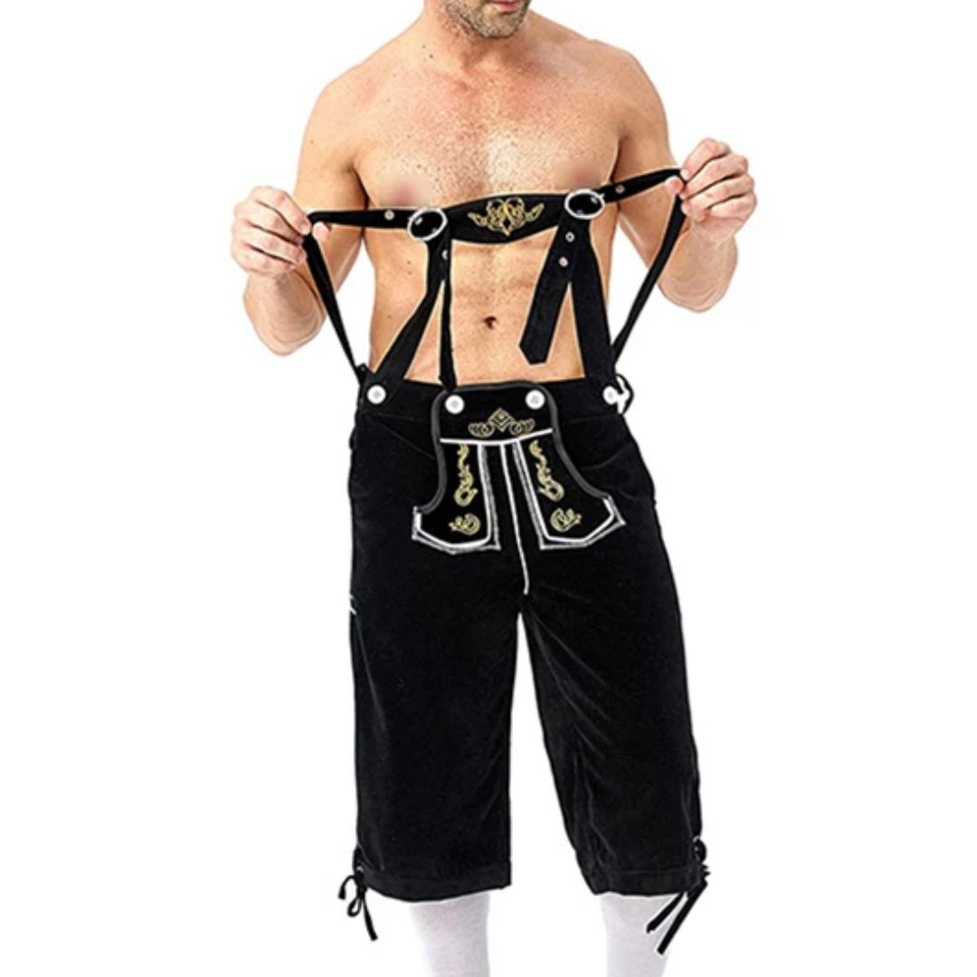 Lederhosen Sebastian – Classic Bavarian Oktoberfest Trousers-Black-M-State of Style
