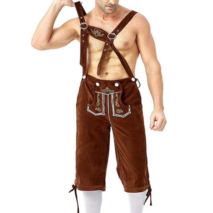 Lederhosen Sebastian – Classic Bavarian Oktoberfest Trousers-Brown-M-State of Style