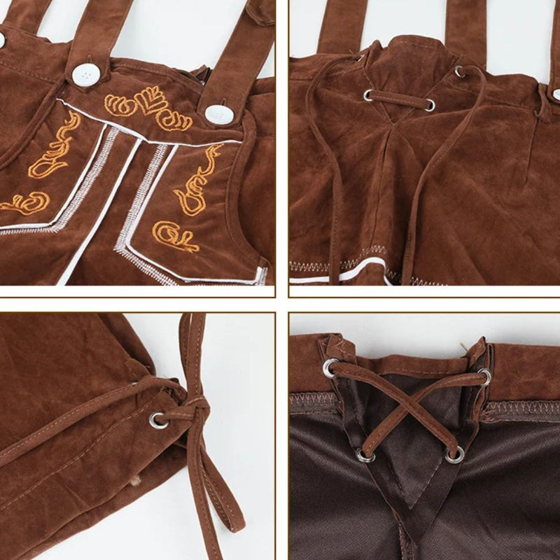 Lederhosen Vincent – Complete Oktoberfest Outfit with Suspenders-Khaki-S-State of Style