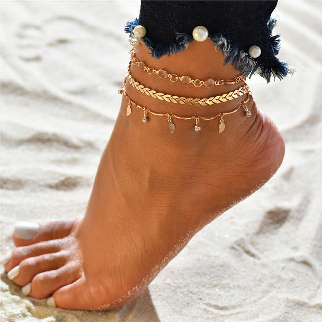 Leg Beautiful | Pearl Leg Jewelry for Women-Crystal Gold-State of Style