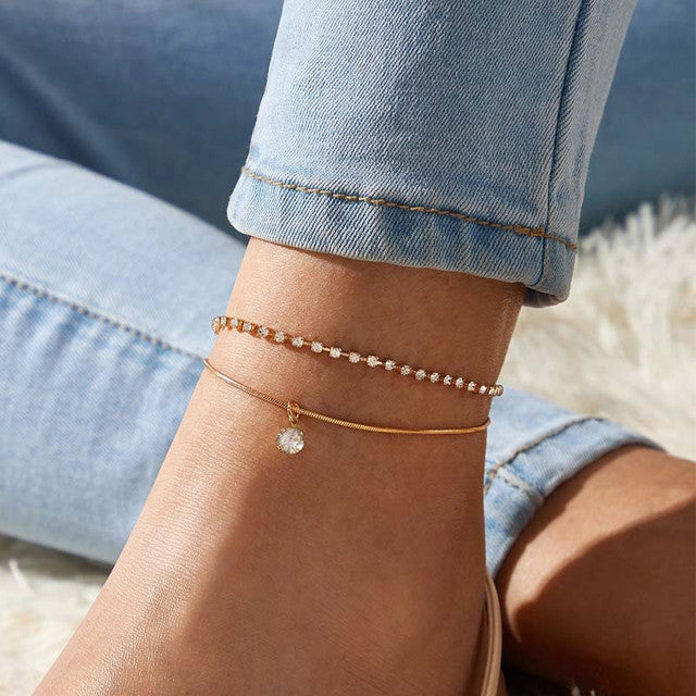 Leg Beautiful | Pearl Leg Jewelry for Women-Crystal Gold-State of Style