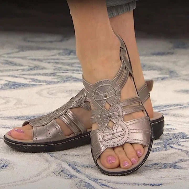 Lena - Orthopedische rode sandalen-Goud-35-State of Style