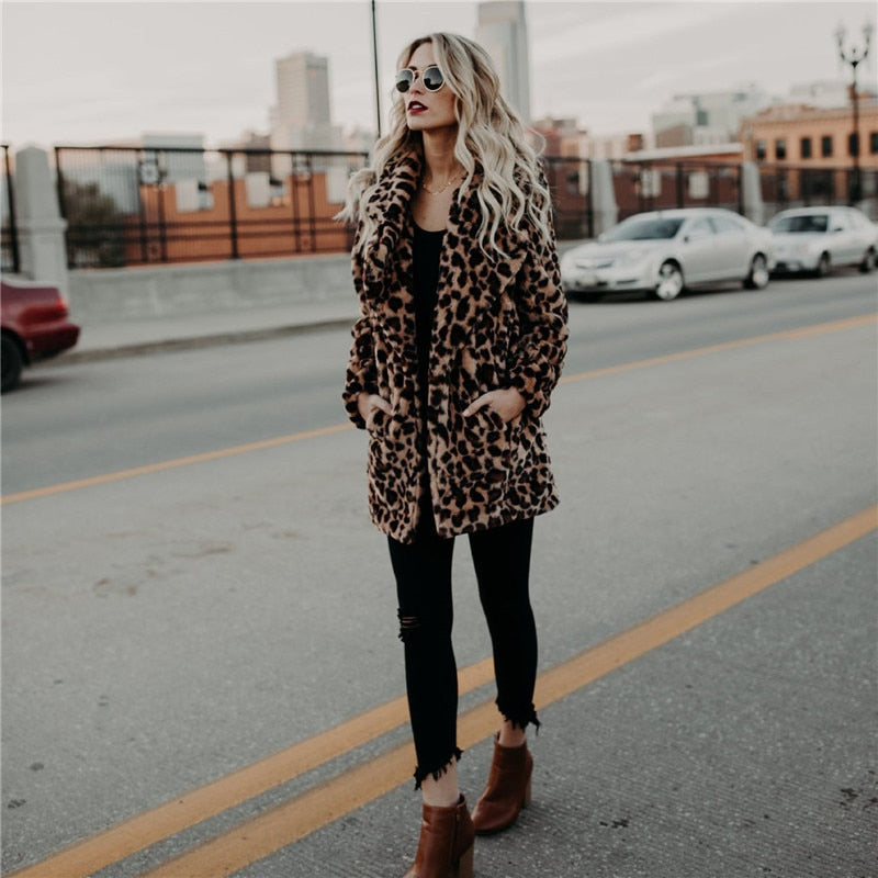 Leopard Print Women's Coat | Stylish and Warm Outerwear-Leopard-S-State of Style