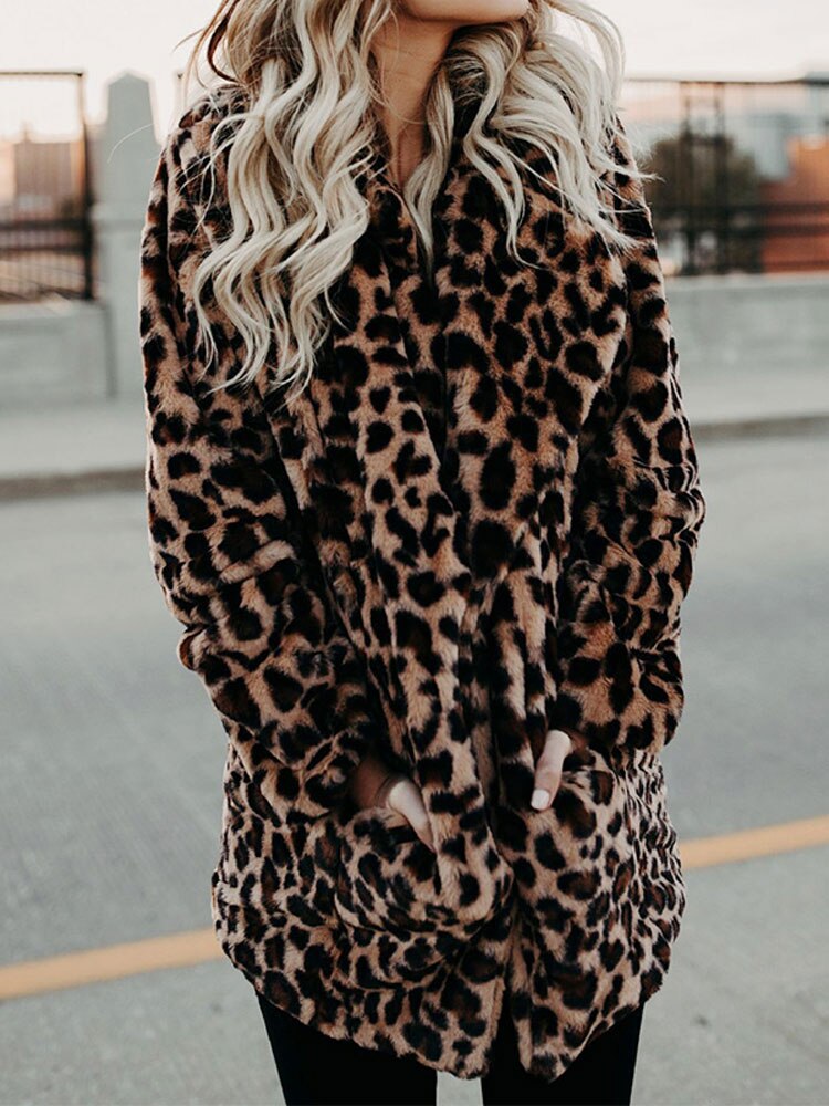 Leopard Print Women's Winter Coat - Sofia-Leopard-S-State of Style