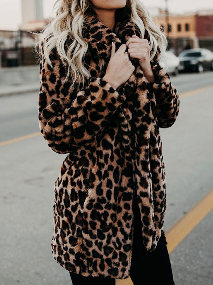 Leopard Print Women's Winter Coat - Sofia-Leopard-S-State of Style