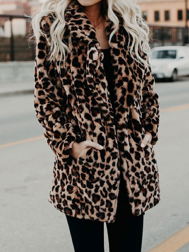 Leopard Print Women's Winter Coat - Sofia-Leopard-S-State of Style