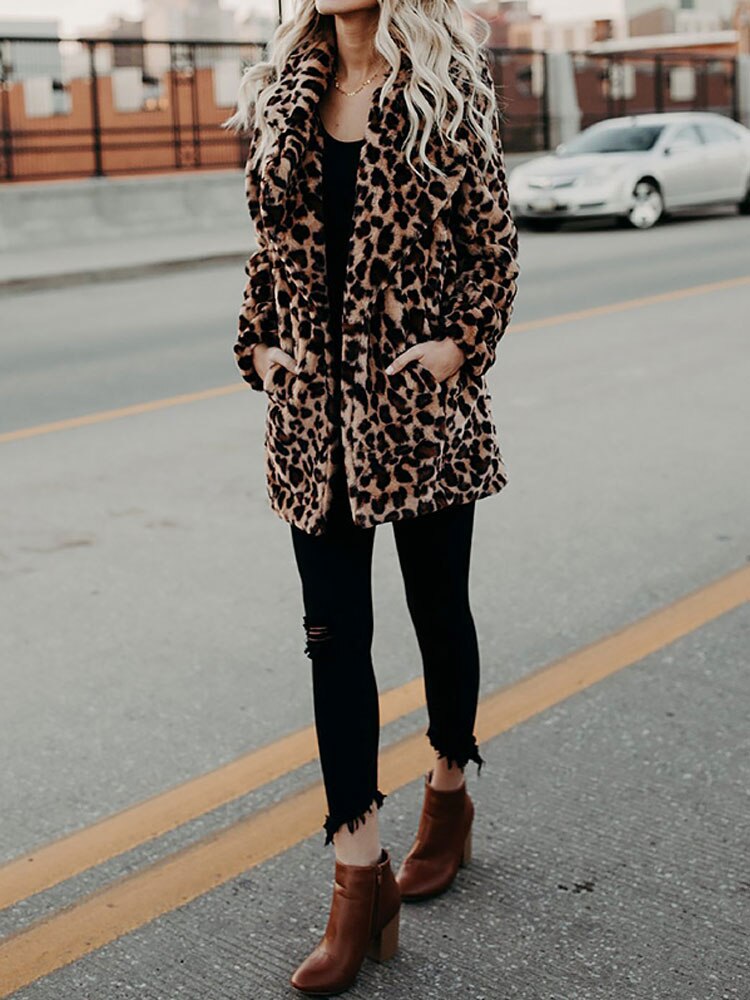 Leopard Print Women's Winter Coat - Sofia-Leopard-S-State of Style