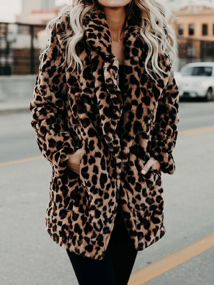 Leopard Print Women's Winter Coat - Sofia-Leopard-S-State of Style