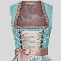Leslie – Tri-Colour Mini Dress with Lace & Ribbon Detailing-XS-Turquoise-Rose-State of Style