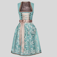 Leslie – Tri-Colour Mini Dress with Lace & Ribbon Detailing-XS-Turquoise-Rose-State of Style