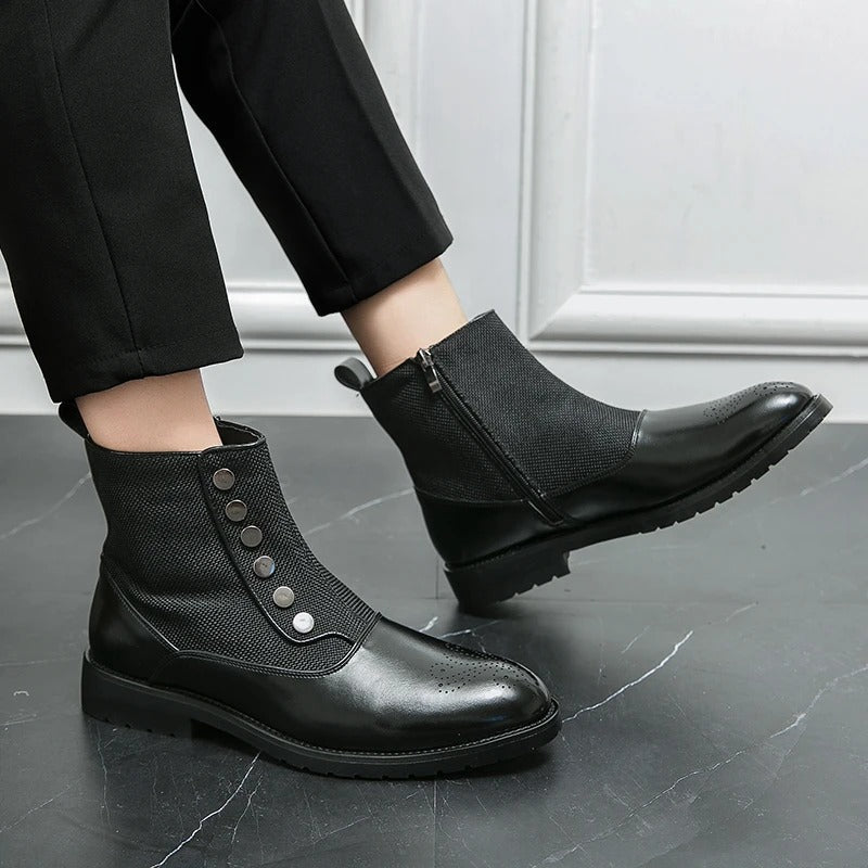 Levi Luxe Leather Men's Boots-Black-6-State of Style