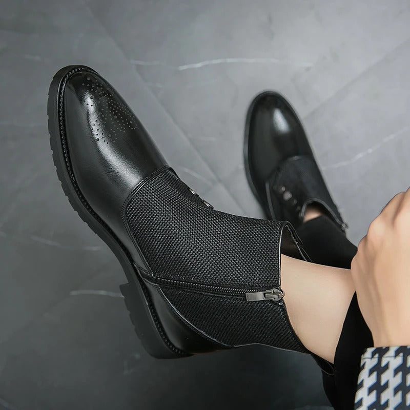 Levi Luxe Leather Men's Boots-Black-6-State of Style