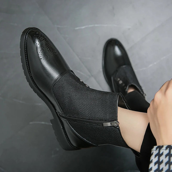 Levi Luxe Leather Men's Boots-Black-6-State of Style