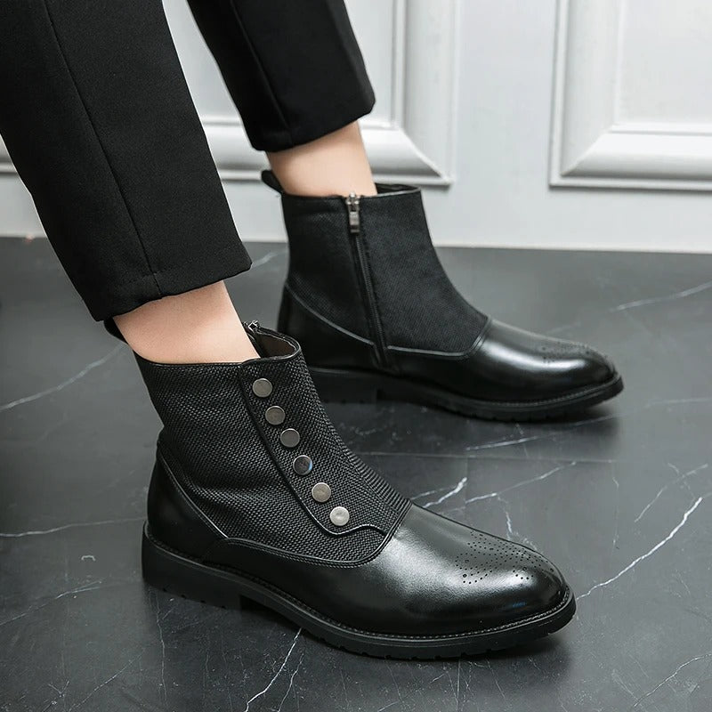 Levi Luxe Leather Men's Boots-Black-6-State of Style