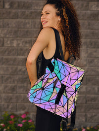 Reflective Colour-Changing Geometric Backpack for Women