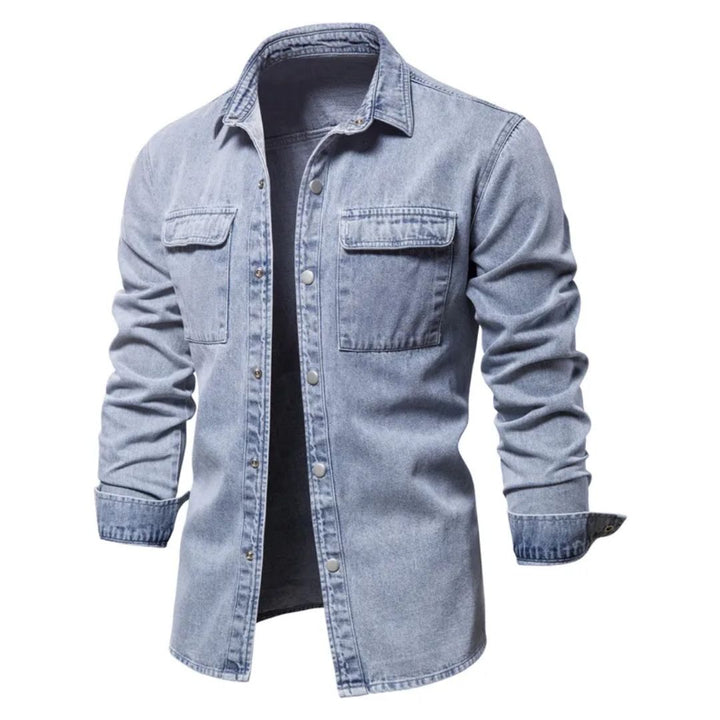 Light Blue Denim Shirt William – Casual Streetwear Style-Blue-M-State of Style