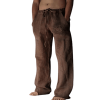 Light & comfortable men's summer trousers made of linen – Nilo-Brown-S-State of Style