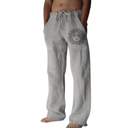 Light & comfortable men's summer trousers made of linen – Nilo-Gray-S-State of Style