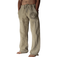 Light & comfortable men's summer trousers made of linen – Nilo-Khaki-S-State of Style