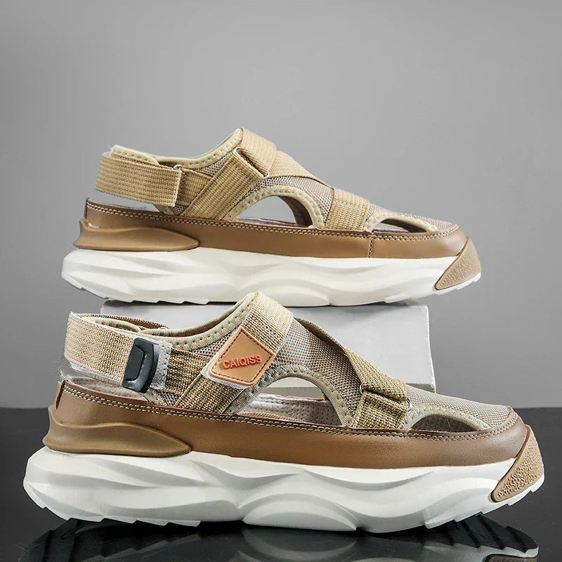 Light EVA summer slippers for women and men with designer look – Elian-Beige-3.5-State of Style