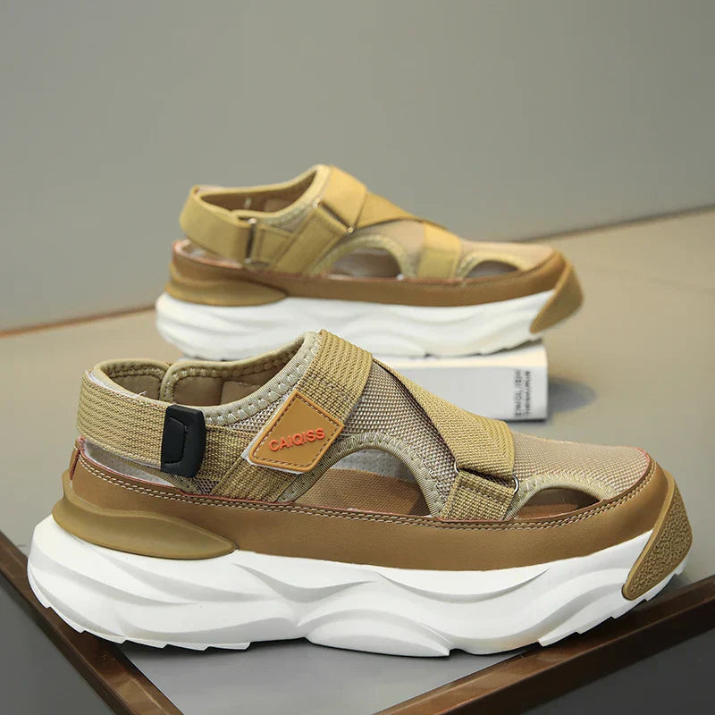 Light EVA summer slippers for women and men with designer look – Elian-Beige-3.5-State of Style