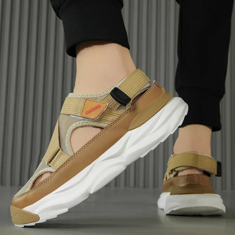 Light EVA summer slippers for women and men with designer look – Elian-Beige-3.5-State of Style