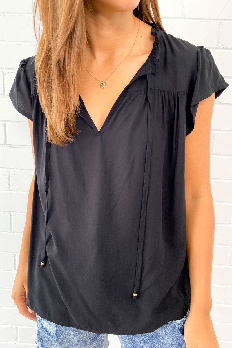 Light Ladies Summer Top – Isaline-Black-S-State of Style