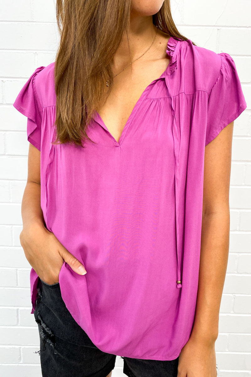 Light Ladies Summer Top – Isaline-Pink-S-State of Style