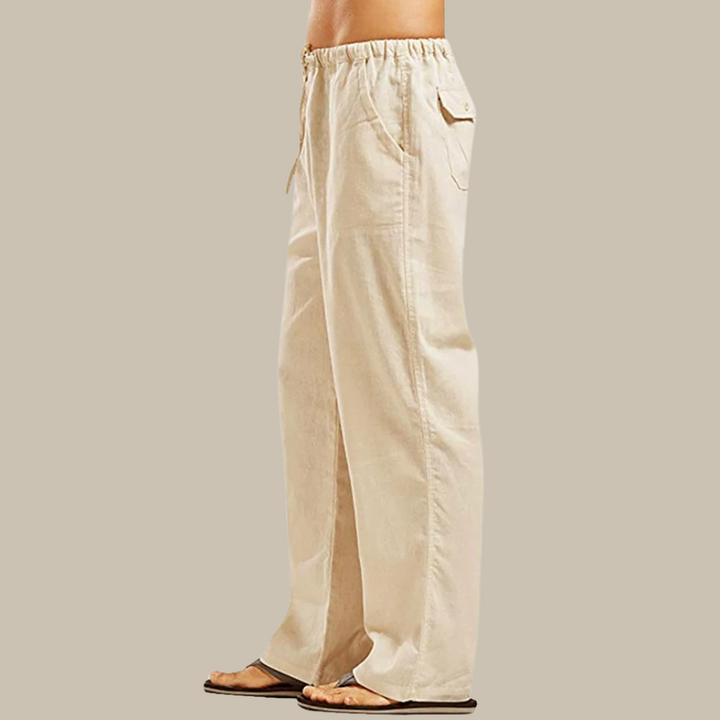 Light Linen Summer Trousers for Men – Milan-Beige-S-State of Style