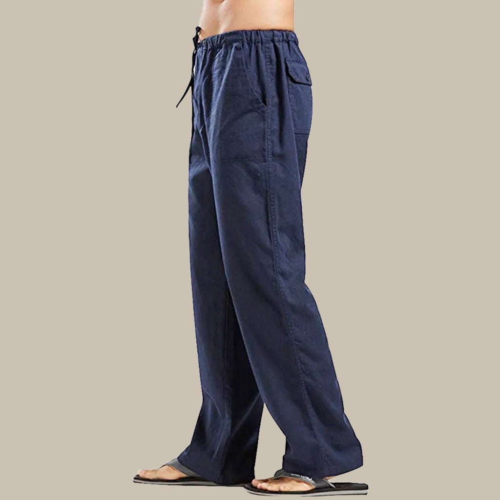 Light Linen Summer Trousers for Men – Milan-Dark blue-S-State of Style