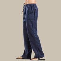 Light Linen Summer Trousers for Men – Milan-Dark blue-S-State of Style