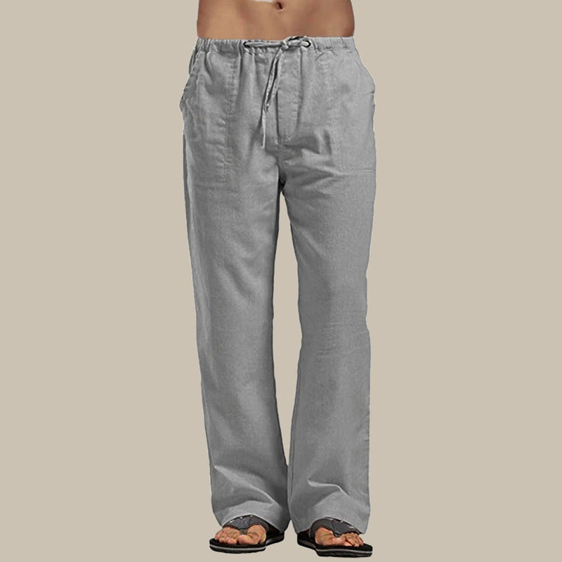 Light Linen Summer Trousers for Men – Milan-Dark grey-S-State of Style