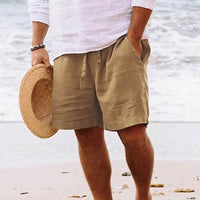 Light men's casual shorts with pockets and drawstring – Enzo-Beige-S-State of Style