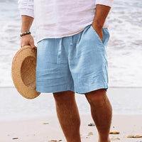 Light men's casual shorts with pockets and drawstring – Enzo-Blue-S-State of Style