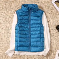 Light quilted vest with a feminine fit – Juliette-Blue-S-State of Style