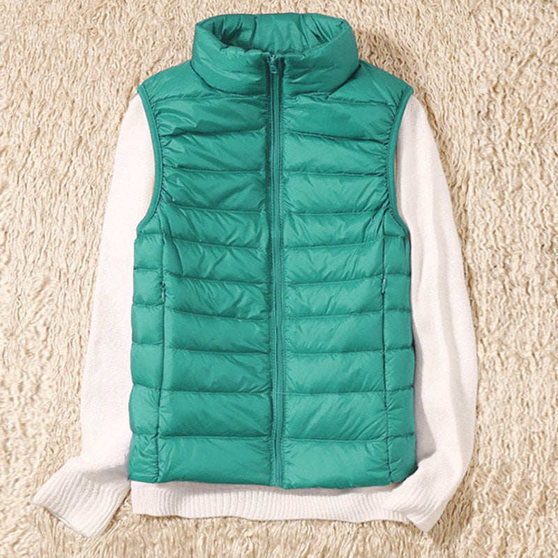 Light quilted vest with a feminine fit – Juliette-Light blue-S-State of Style
