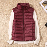 Light quilted vest with a feminine fit – Juliette-Wine red-S-State of Style