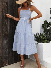 Light & Striped Summer Dress with Adjustable Straps – Amira-S-State of Style