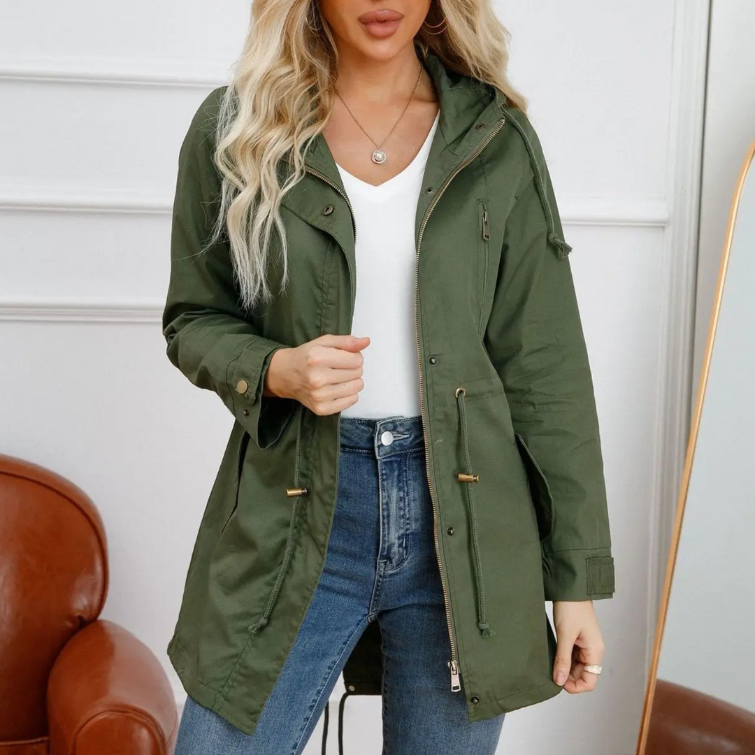 Light & Stylish Women's Summer Jacket with Long Fit – Amira-Green-S-State of Style