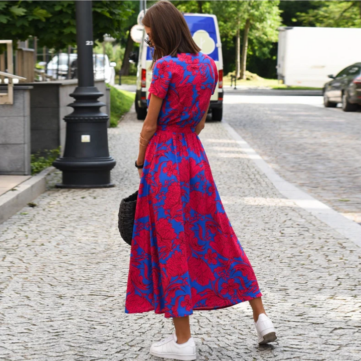 Light Summer Dress - Avery-Red-Blue-S-State of Style