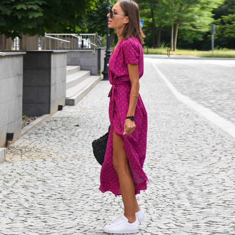Light Summer Dress - Avery-Red-Blue-S-State of Style