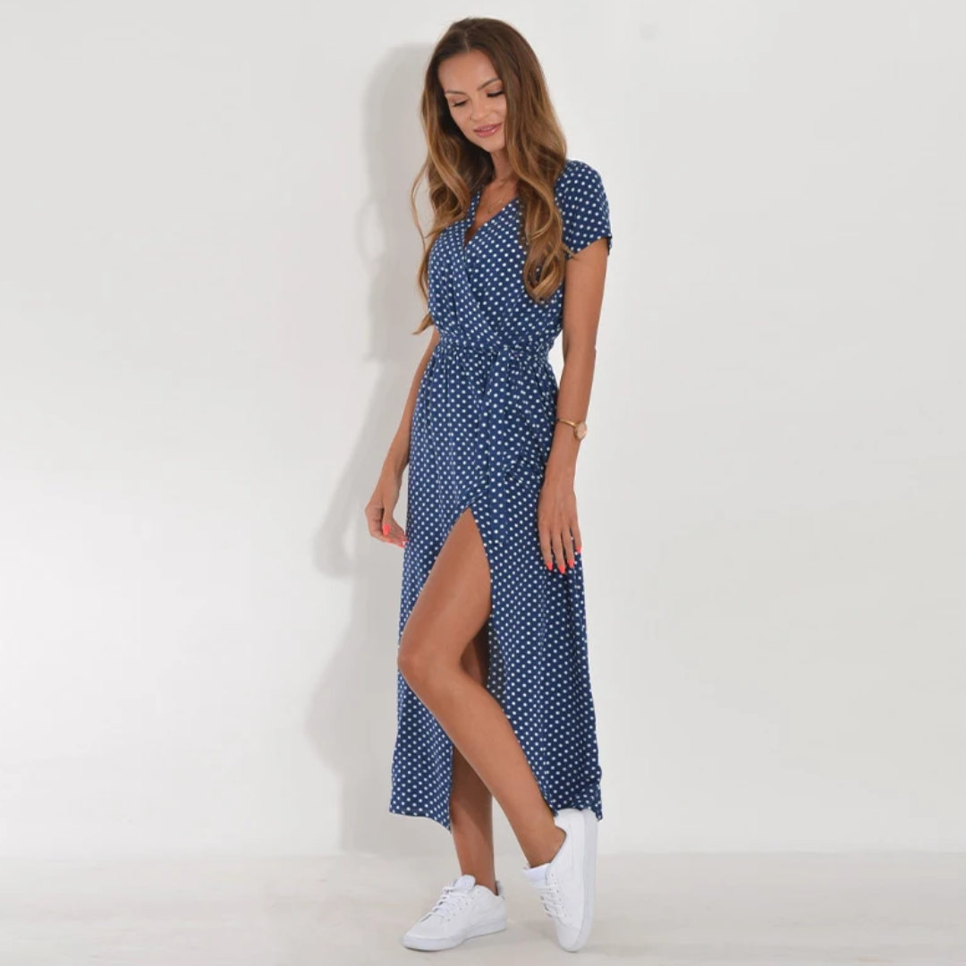 Light Summer Dress - Avery-Red-Blue-S-State of Style