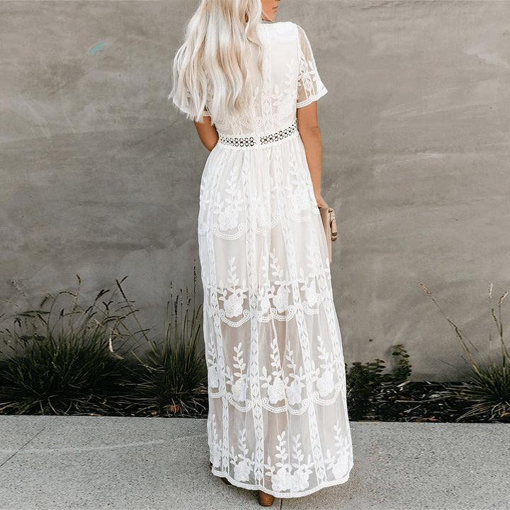 Light summer dress made of viscose for women – Merly-White-S-State of Style