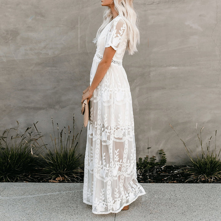 Light summer dress made of viscose for women – Merly-White-S-State of Style