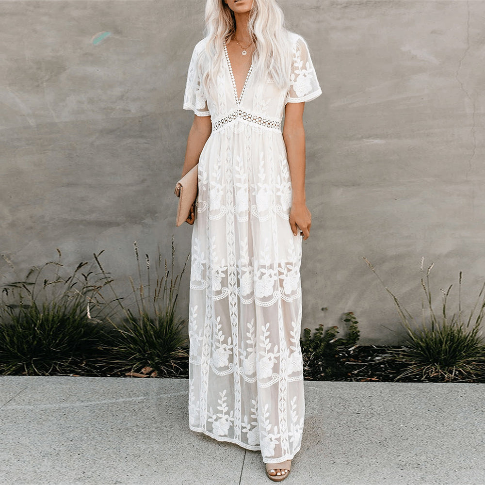 Light summer dress made of viscose for women – Merly-White-S-State of Style