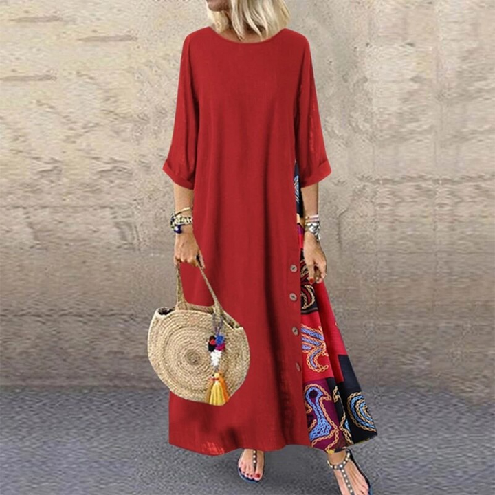 Light Summer Dress with Timeless Design – Nadine-Red-S-State of Style