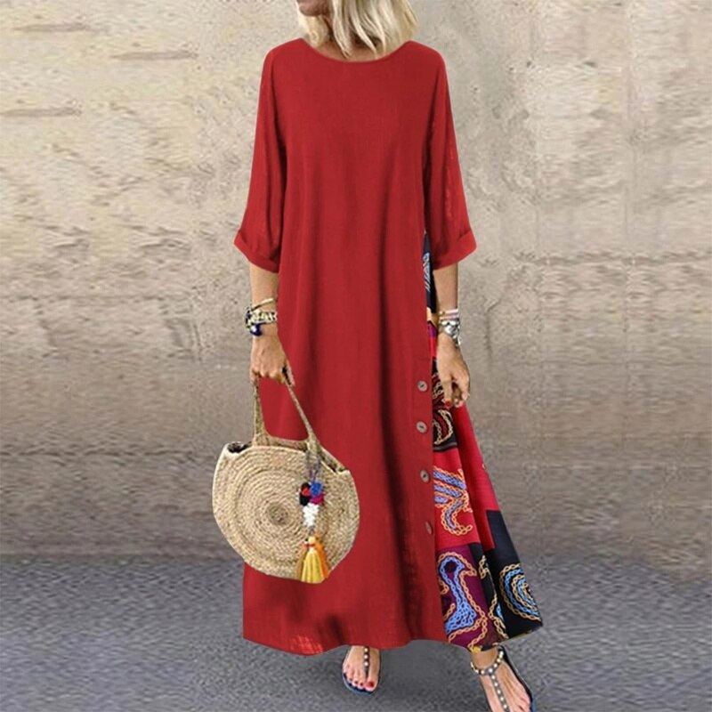 Light Summer Dress with Timeless Design – Nadine-Red-S-State of Style